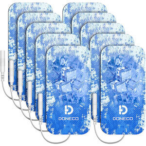 DONECO TENS Unit Pads 2X4 10 Pcs Replacement Pads Cooling Electrode Patches for Electrotherapy and The Treatment of Chronic Local Pain