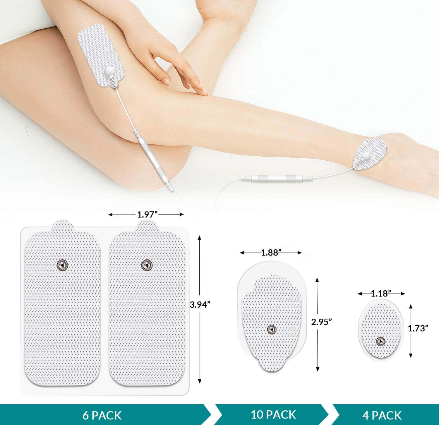 DONECO 20 Pcs Snap Electrodes Pads, Fit for Premium Small Medium and Large Pads
