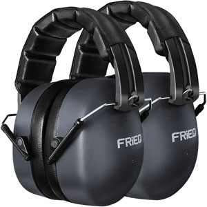 FRiEQ 37 dB NRR Sound Technology Safety Ear Muffs with LRPu Foam for Shooting, Music & Yard Work 2 Pack (Space Grey)